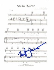 TONY BENNETT SIGNED AUTOGRAPH “WHO CAN I TURN TO?” SHEET MUSIC – VERY RARE! COLLECTIBLE MEMORABILIA