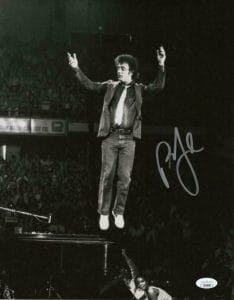 BILLY JOEL SIGNED AUTOGRAPH 11X14 PHOTO – ICONIC PICTURE OF THE PIANO MAN W/ JSA COLLECTIBLE MEMORABILIA