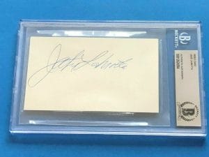JAKE LAMOTTA SIGNED INDEX CARD – BECKETT AUTHENTICATED BAS COLLECTIBLE MEMORABILIA