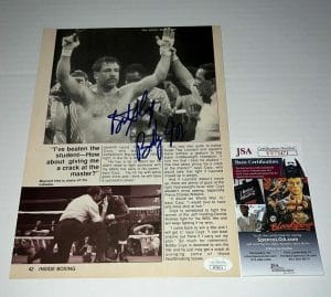 BOBBY CZYZ THE MATINEE IDOL SIGNED BOXING MAGAZINE PAGE AUTOGRAPHED 3 JSA COLLECTIBLE MEMORABILIA
