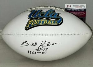 BILLY KILMER WASHINGTON REDSKINS SIGNED UCLA BRUINS F/S LOGO FOOTBALL BALL JSA COLLECTIBLE MEMORABILIA