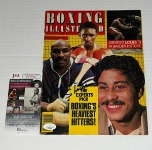 EARNIE SHAVERS SIGNED BOXING MAGAZINE PAGE AUTOGRAPHED JSA COLLECTIBLE MEMORABILIA