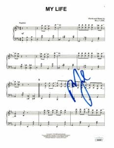 BILLY JOEL SIGNED AUTOGRAPH “MY LIFE” SHEET MUSIC 52ND STREET, THE PIANO MAN JSA
 COLLECTIBLE MEMORABILIA