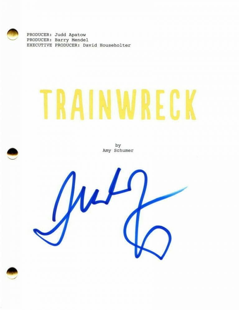 JUDD APATOW SIGNED AUTOGRAPH TRAINWRECK FULL MOVIE SCRIPT – STARRING AMY SCHUMER
 COLLECTIBLE MEMORABILIA