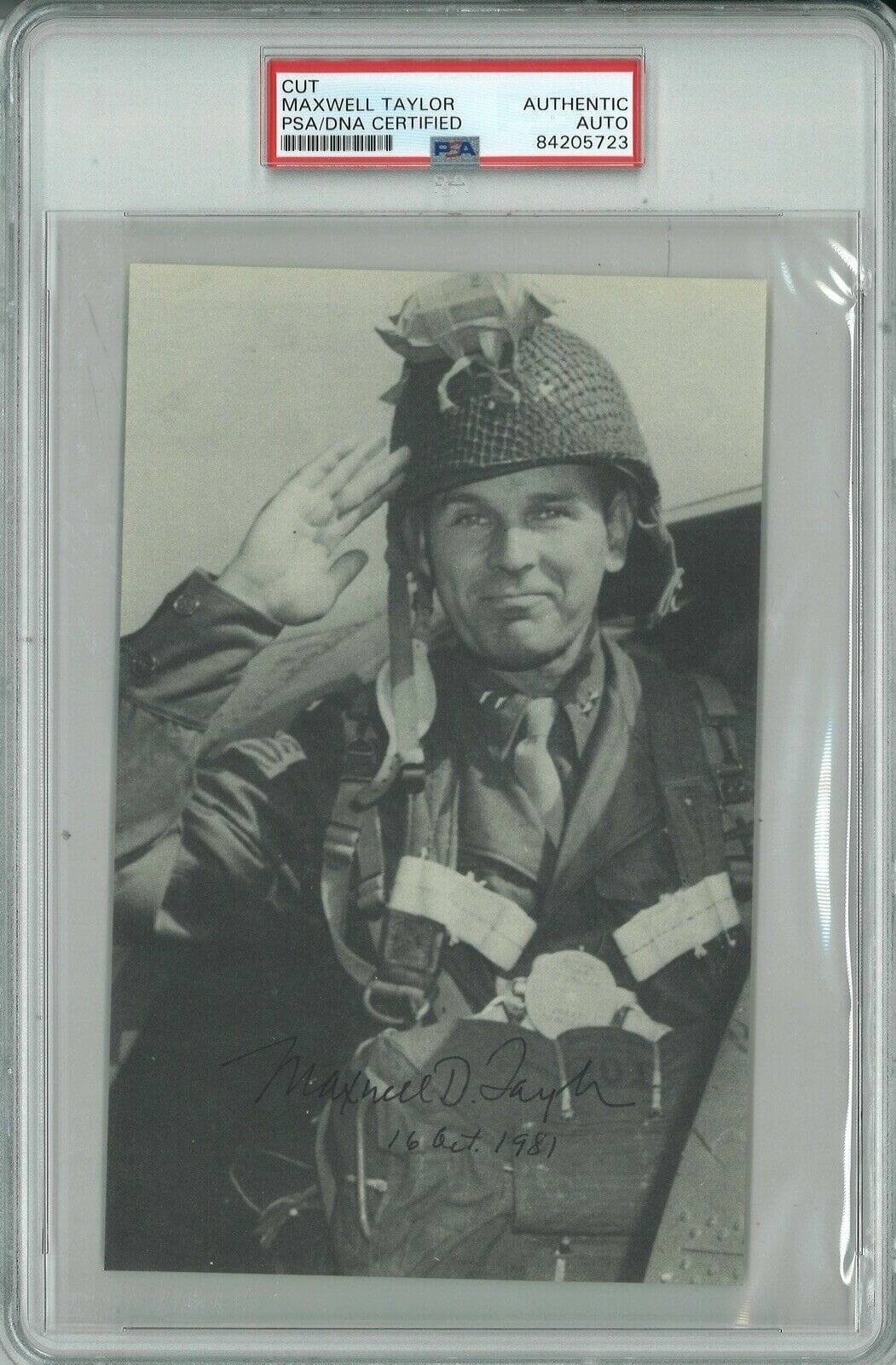 MAXWELL TAYLOR SIGNED PHOTOGRAPH PSA DNA 84205723 WWII GENERAL 101ST ...