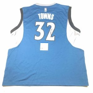 KARL-ANTHONY TOWNS SIGNED JERSEY PSA/DNA AUTOGRAPHED MINNESOTA TIMBERWOLVES
 COLLECTIBLE MEMORABILIA