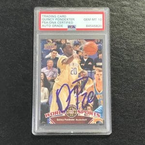 2010 UPPER DECK WORLD OF SPORTS #49 QUINCY PONDEXTER SIGNED CARD PSA/DNA AUTO 10
 COLLECTIBLE MEMORABILIA