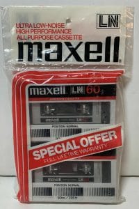 NEW BLANK TAPES MAXELL LN 60 MINS ULTRA LOW NOISE CASSETTE 2-PACK VINTAGE B7
 COLLECTIBLE MEMORABILIA