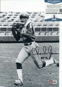 CHARLIE JOINER SIGNED (SAN DIEGO CHARGERS) FOOTBALL 8X10 BECKETT BAS BE50283
 COLLECTIBLE MEMORABILIA