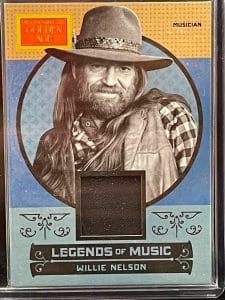 WILLIE NELSON 2014 PANINI GOLDEN AGE WORN MATERIAL CARD
 COLLECTIBLE MEMORABILIA