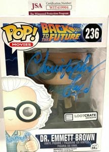 CHRISTOPHER LLOYD SIGNED AUTOGRAPH FUNKO BACK TO THE FUTURE DR. EMMETT BROWN JSA
 COLLECTIBLE MEMORABILIA