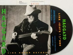 MERLE HAGGARD SIGNED AUTOGRAPH CD “LIKE NEVER BEFORE” JSA
 COLLECTIBLE MEMORABILIA