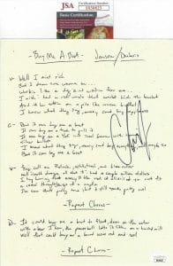 CHRIS JANSON BUY ME A BOAT SIGNED AUTOGRAPH 8.5X11 LYRIC SHEET COUNTRY MUSIC JSA
 COLLECTIBLE MEMORABILIA