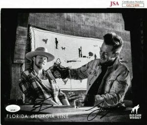FLORIDA GEORGIA LINE SIGNED AUTOGRAPH 8×10 PHOTO COUNTRY MUSIC JSA
 COLLECTIBLE MEMORABILIA