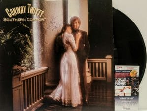 CONWAY TWITTY SIGNED AUTOGRAPH LP COVER “SOUTHERN COMFORT” VINYL RECORD JSA
 COLLECTIBLE MEMORABILIA