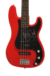 ROGER WATERS SIGNED AUTOGRAPH RED FENDER ELECTRIC BASS GUITAR PINK FLOYD W/ JSA COLLECTIBLE MEMORABILIA