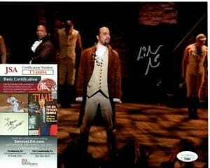 LIN-MANUEL MIRANDA SIGNED AUTOGRAPHED 8×10 HAMILTON PHOTO JSA COLLECTIBLE MEMORABILIA