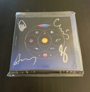 COLDPLAY BAND SIGNED AUTOGRAPH MUSIC OF SPHERES CD BOOKLET INSERT – COLD MARTIN COLLECTIBLE MEMORABILIA