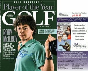 RORY MCILROY SIGNED 11×14 PHOTO GOLF MAGAZINE PLAYER OF THE YEAR JSA AUTHENTICAT COLLECTIBLE MEMORABILIA
