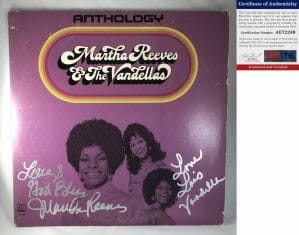 MARTHA REEVES AND THE VANDELLAS SIGNED VINYL LP ALBUM PSA/DNA COA COLLECTIBLE MEMORABILIA