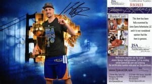 GOLDEN STATE WARRIORS KLAY THOMPSON SIGNED 11×14 PHOTO JSA AUTHENTICATED COA COLLECTIBLE MEMORABILIA
