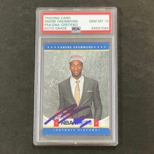 2012-13 NBA HOOPS #283 ANDRE DRUMMOND SIGNED CARD AUTO 10 PSA SLABBED PISTONS COLLECTIBLE MEMORABILIA