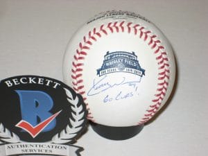 KERRY WOOD (CUBS) SIGNED OFFICIAL MLB BASEBALL BECKETT WITNESSED W/ GO CUBS INSC COLLECTIBLE MEMORABILIA