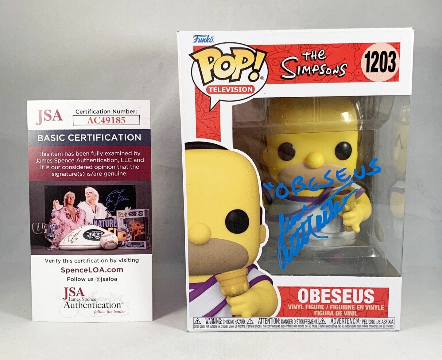 DAN CASTELLANETA SIGNED FUNKO POP JSA OBESEUS HOMER SIMPSONS COA COLLECTIBLE MEMORABILIA