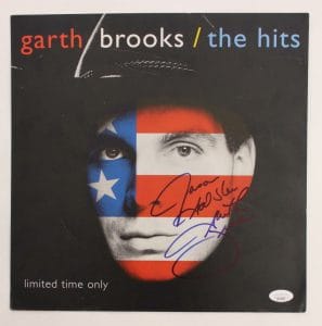 GARTH BROOKS SIGNED AUTOGRAPH 12X12 THE HITS ALBUM INSERT – VERY RARE! JSA COA COLLECTIBLE MEMORABILIA