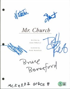 MR. CHURCH (6) ROBERTSON, BERESFORD +4 SIGNED 8.5×11 SCRIPT COVER BAS #AB77635 COLLECTIBLE MEMORABILIA