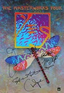 YES (5) ANDERSON, HOWE, SQUIRE, WHITE & +1 SIGNED 13×19 2000 TOUR POSTER BAS COLLECTIBLE MEMORABILIA
