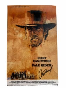 CLINT EASTWOOD PALE RIDER SIGNED AUTOGRAPH 12×18 POSTER PHOTO BAS CERTIFIED COLLECTIBLE MEMORABILIA