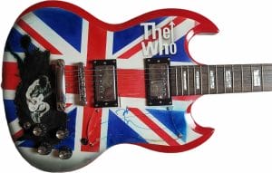 THE WHO PETE TOWNSHEND SIGNED HAND AIRBRUSHED PAINTING GUITAR UACC AFTAL COLLECTIBLE MEMORABILIA