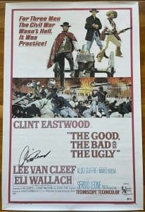 CLINT EASTWOOD SIGNED AUTOGRAPHED 24×36 GOOD BAD UGLY POSTER BECKETT CERTIFIED COLLECTIBLE MEMORABILIA