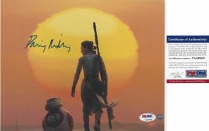 DAISY RIDELY SIGNED AUTOGRAPH STAR WARS REY 8×10 PHOTO STEINER PSA DNA COLLECTIBLE MEMORABILIA