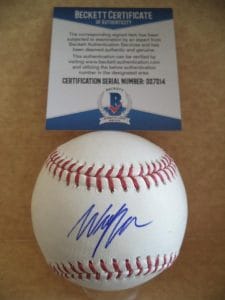 WILL MYERS SAN DIEGO PADRES SIGNED AUTOGRAPH M.L. BASEBALL BECKETT D27214 COLLECTIBLE MEMORABILIA