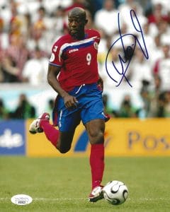 PAULO WANCHOPE SIGNED COSTA RICA SOCCER 8×10 PHOTO AUTOGRAPHED 3 JSA COLLECTIBLE MEMORABILIA