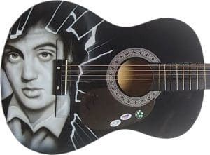 BILLY JOEL AUTOGRAPHED SIGNED HAND AIRBRUSHED PAINTING ACOUSTIC GUITAR ACOA PSA COLLECTIBLE MEMORABILIA