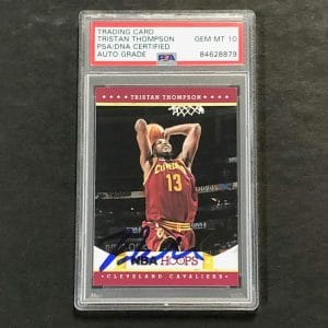 2012-13 NBA HOOPS #226 TRISTAN THOMPSON SIGNED CARD AUTO 10 PSA SLABBED CAVALIER COLLECTIBLE MEMORABILIA