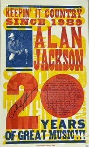 ALAN JACKSON SIGNED AUTOGRAPH 14×22 POSTER 20 ANNIVERSARY HATCH SHOW PRINT JSA COLLECTIBLE MEMORABILIA