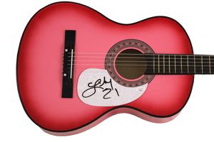 LINDSAY ELL SIGNED AUTOGRAPH FULL SIZE PINK ACOUSTIC GUITAR – THE PROJECT JSA COLLECTIBLE MEMORABILIA