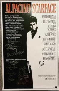 SCARFACE CAST (11) AL PACINO PLUS AUTOGRAPHED SIGNED FULL SIZE POSTER ACOA COLLECTIBLE MEMORABILIA