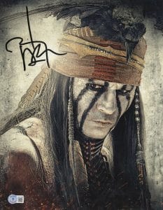 JOHNNY DEPP SIGNED 11X14 PHOTO THE LONE RANGER AUTHENTIC AUTOGRAPH BECKETT COLLECTIBLE MEMORABILIA