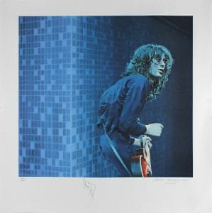 JIMMY PAGE SIGNED 30×33 SANDRA LAWRENCE ART PRINT LE #261/300 BAS #A25962 COLLECTIBLE MEMORABILIA