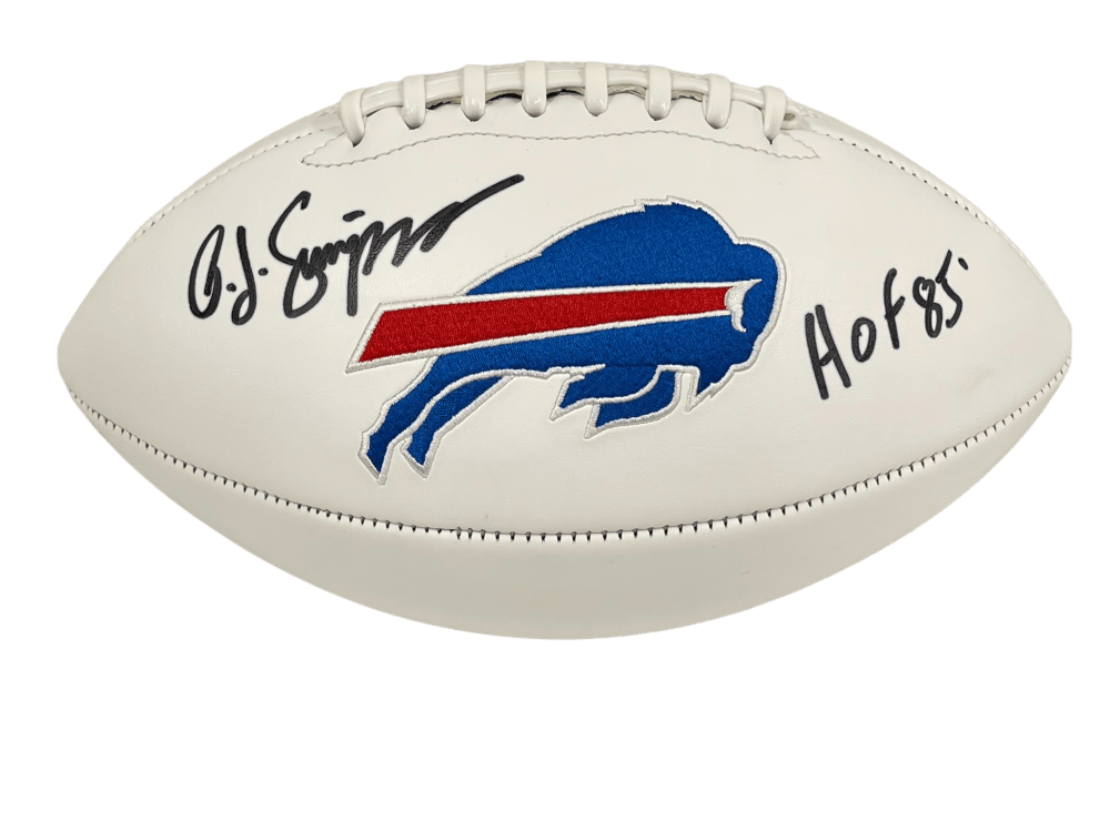 Oj Simpson Signed Buffalo Bills Logo Football Hof 85 Autograph Beckett 