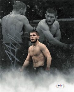 KHABIB NURMAGOMEDOV SIGNED 8×10 PHOTO PSA/DNA UFC FIGHTING AUTOGRAPHED COLLECTIBLE MEMORABILIA