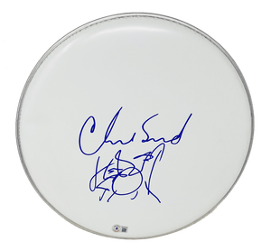 CHAD SMITH SIGNED 14″ DRUMHEAD RED HOT CHILI PEPPERS DRAWING SKETCH BECKETT COA COLLECTIBLE MEMORABILIA