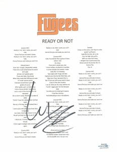 WYCLEF JEAN SIGNED AUTOGRAPHED FUGEES READY OR NOT SONG LYRIC SHEET ACOA COA COLLECTIBLE MEMORABILIA