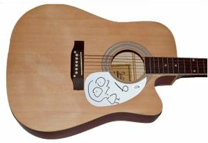 MOBY SIGNED AUTOGRAPHED ACOUSTIC GUITAR WITH HAND DRAWN SKETCH ACOA COA COLLECTIBLE MEMORABILIA