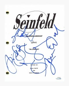 SEINFELD CAST SIGNED AUTOGRAPHED PILOT SCRIPT JERRY LARRY DAVID +2 ACOA COA COLLECTIBLE MEMORABILIA